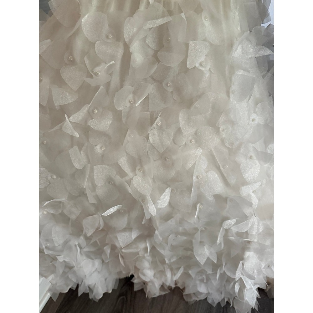 Vintage Sue Wong Silk Beaded Bridal Gown White Sunburst Beaded Silver Appliqué - Picture 7 of 10